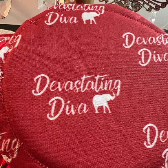 HANDMADE DELTA SIGMA THETA DRAWSTRING JEWELRY POUCH - Picture 2 of 5